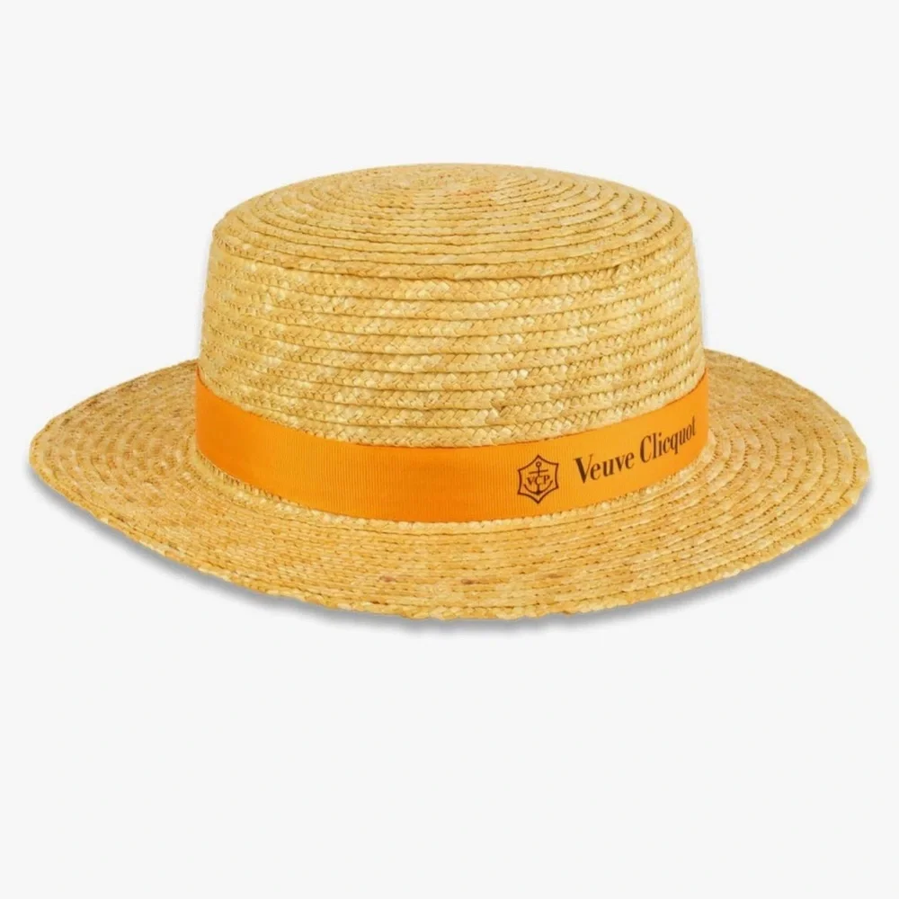 Straw Boater Hat in Signature Orange Band